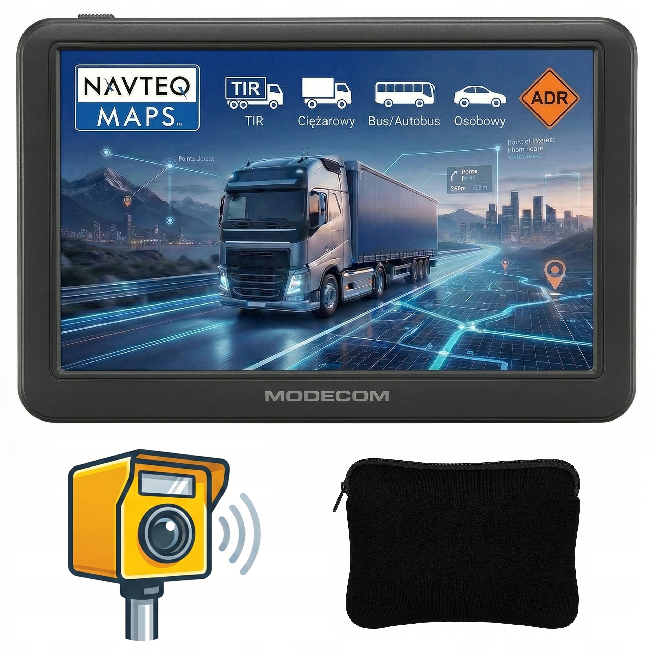 Navigační nákladní automobil Modecom CX 7.0 Truck Tir Bus Pouzdro Fotoradary 2026