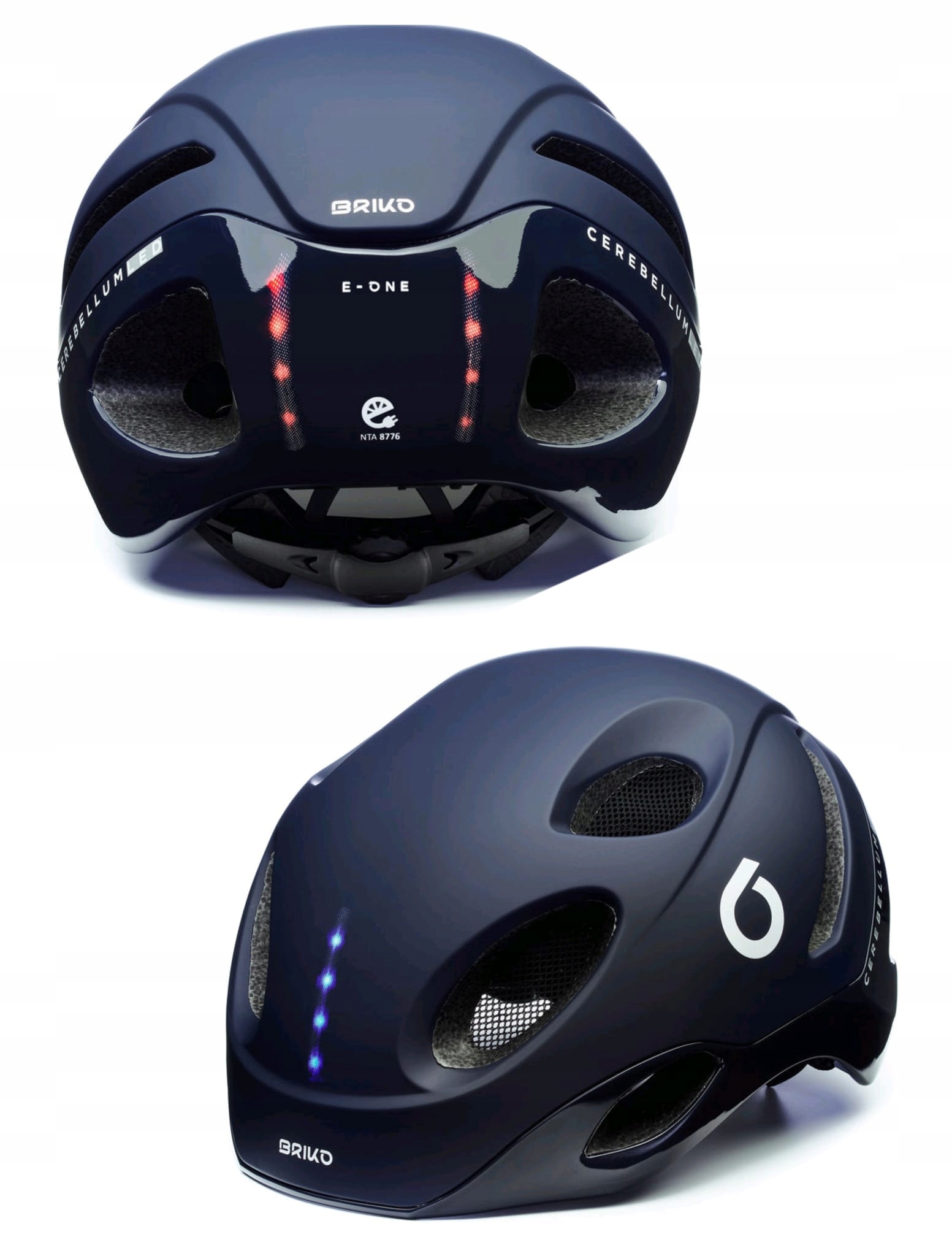 Kask rowerowy BRIKO E-ONE LED przód/tył Rozmiar L 59-63 cm