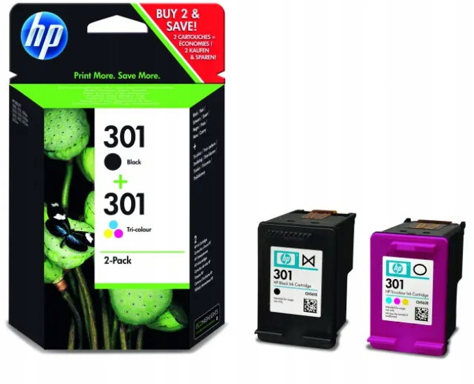 Набір 2x HP N9J72AE 301 Black Ink + Color FV Виробник HP