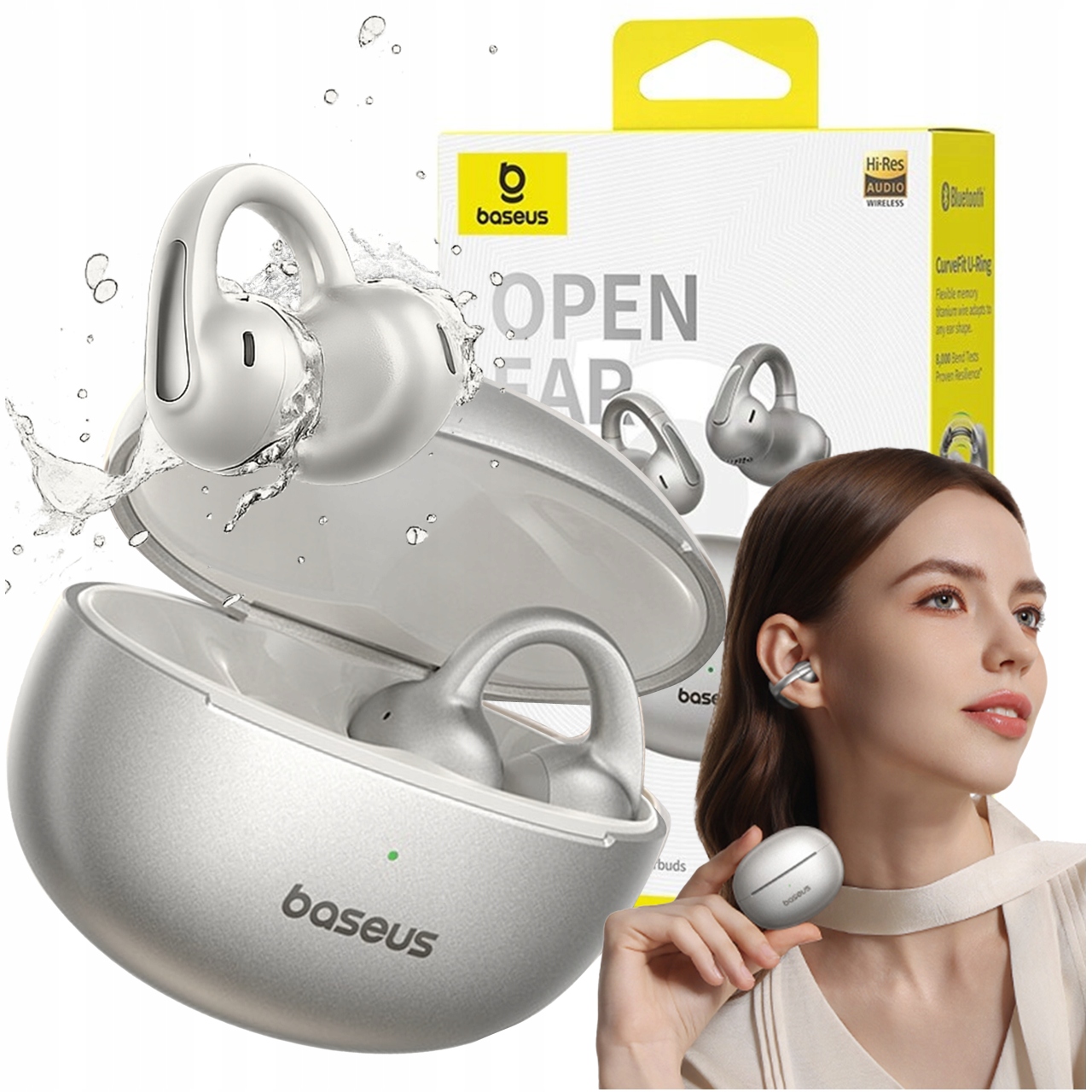 Baseus Słuchawki Bezprzewodowe Bluetooth Z Klipsem Bowie MC1 Pro Ows IP67