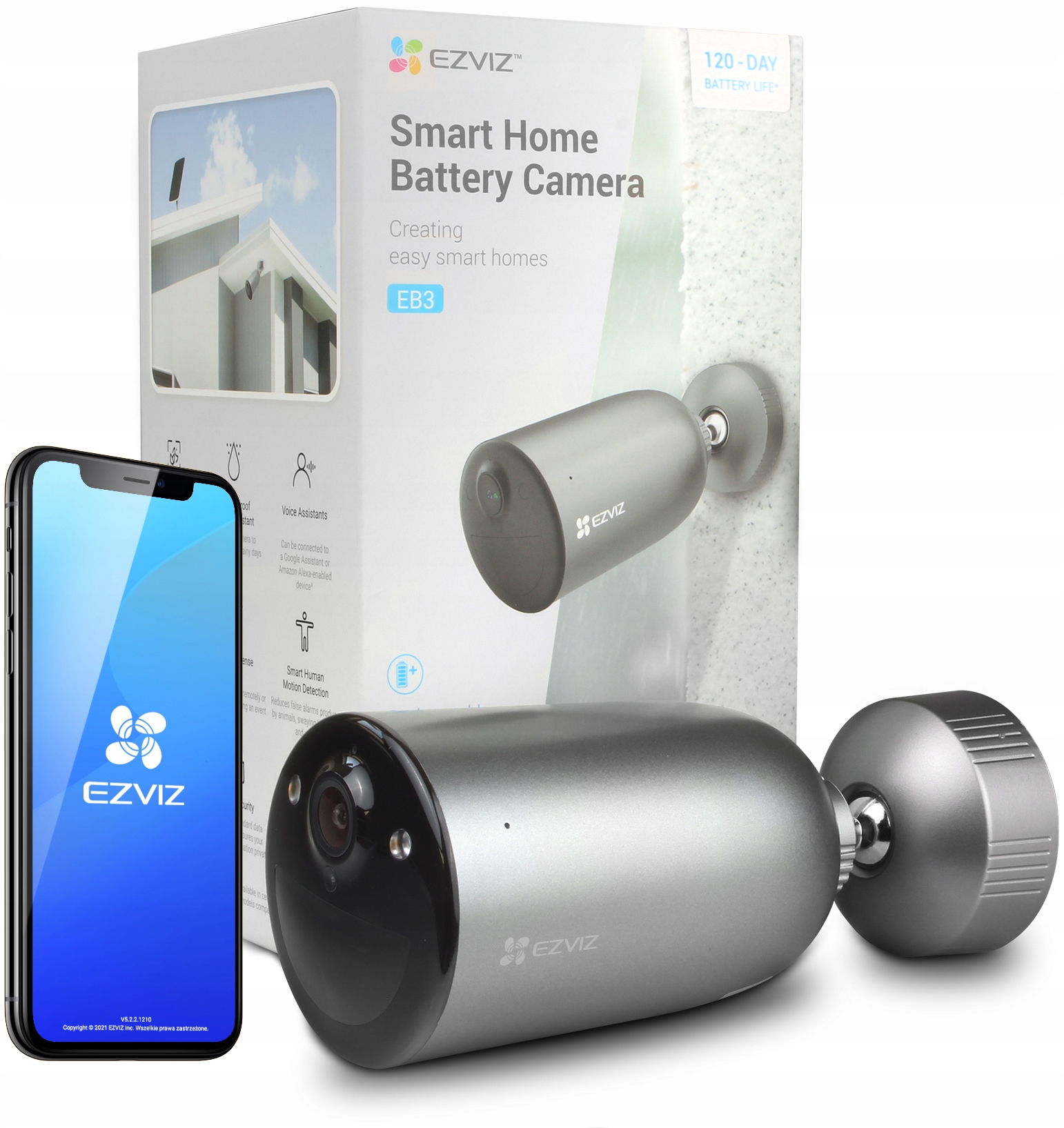 

Bezprzewodowa kamera Wifi na baterie 2K 3MPx Audio