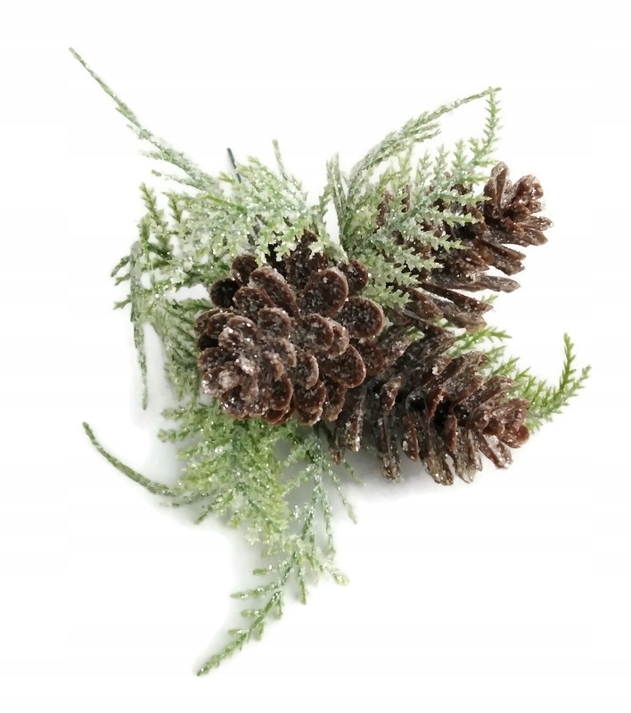 

Sztuczna gałązka iglasta pik szyszka choinka 21 cm