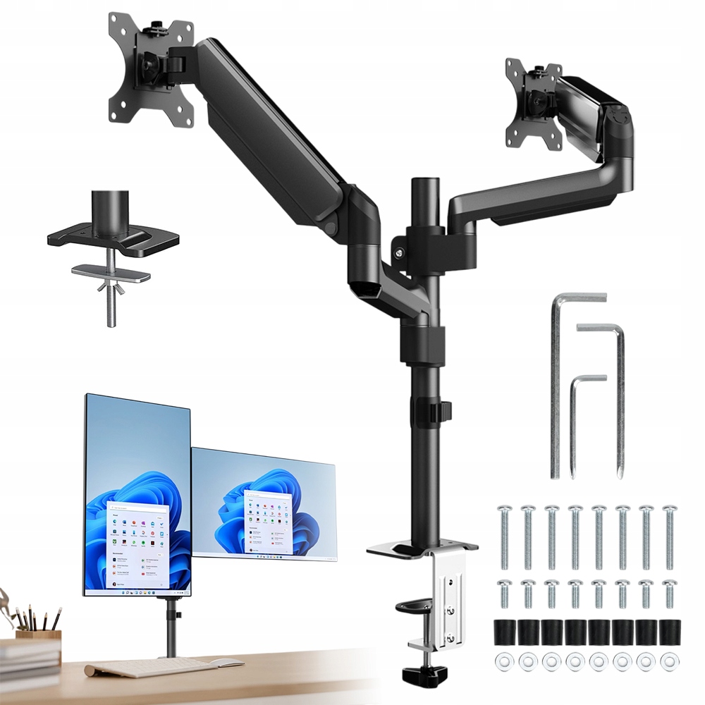 Nastavitelný Držák Na Monitor Pro 2 Monitory 13-32" Stolní