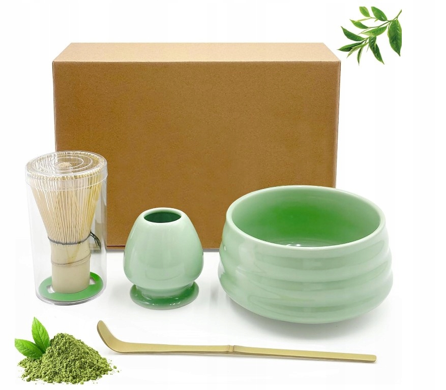 Levně Matcha 4v1 sada matchy Šálek Metla Chasen Lžička Chashaku Podstavec