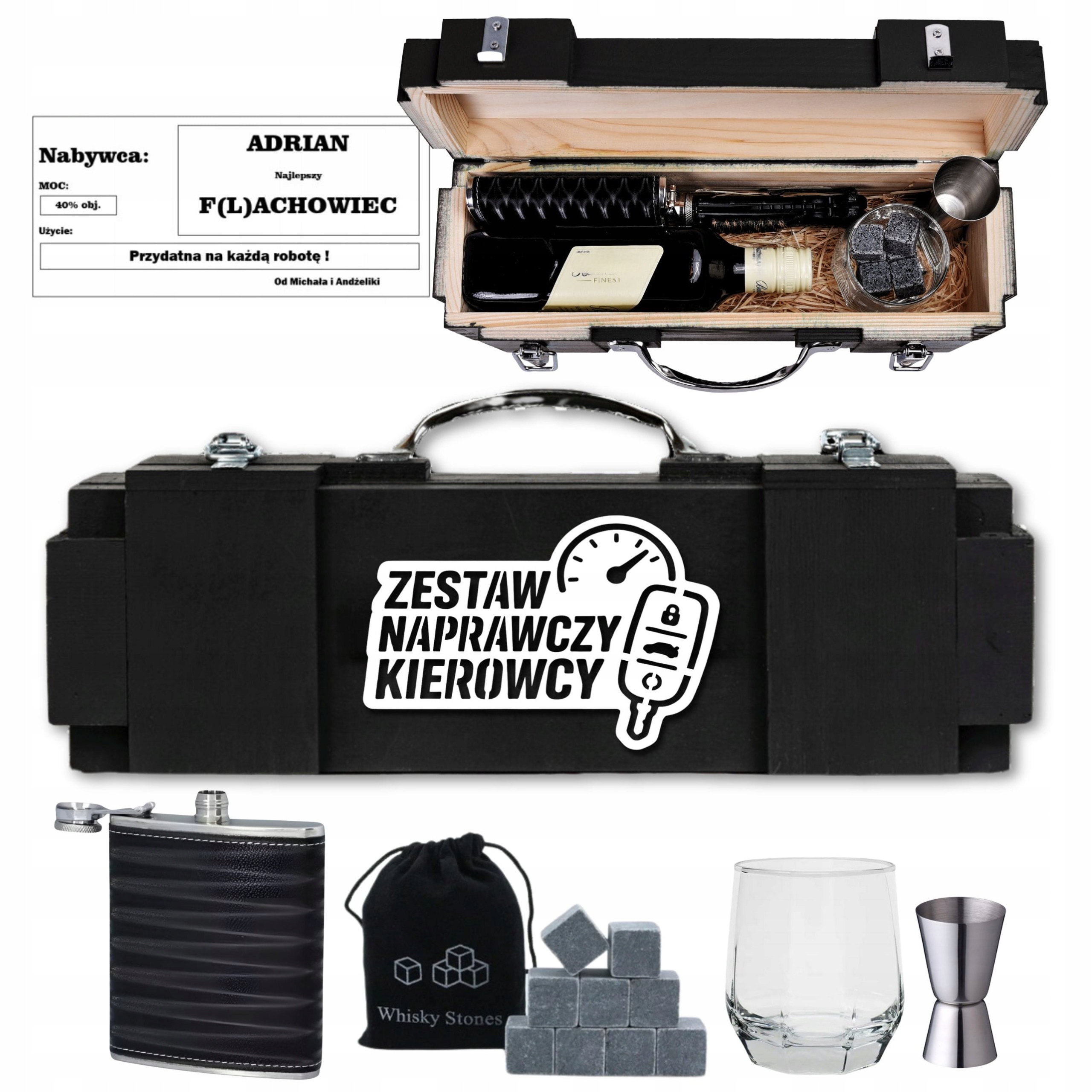 Dárková Sada pro kolegu Řidiče chlapa k 18-99. narozeninám Silné Dřevo