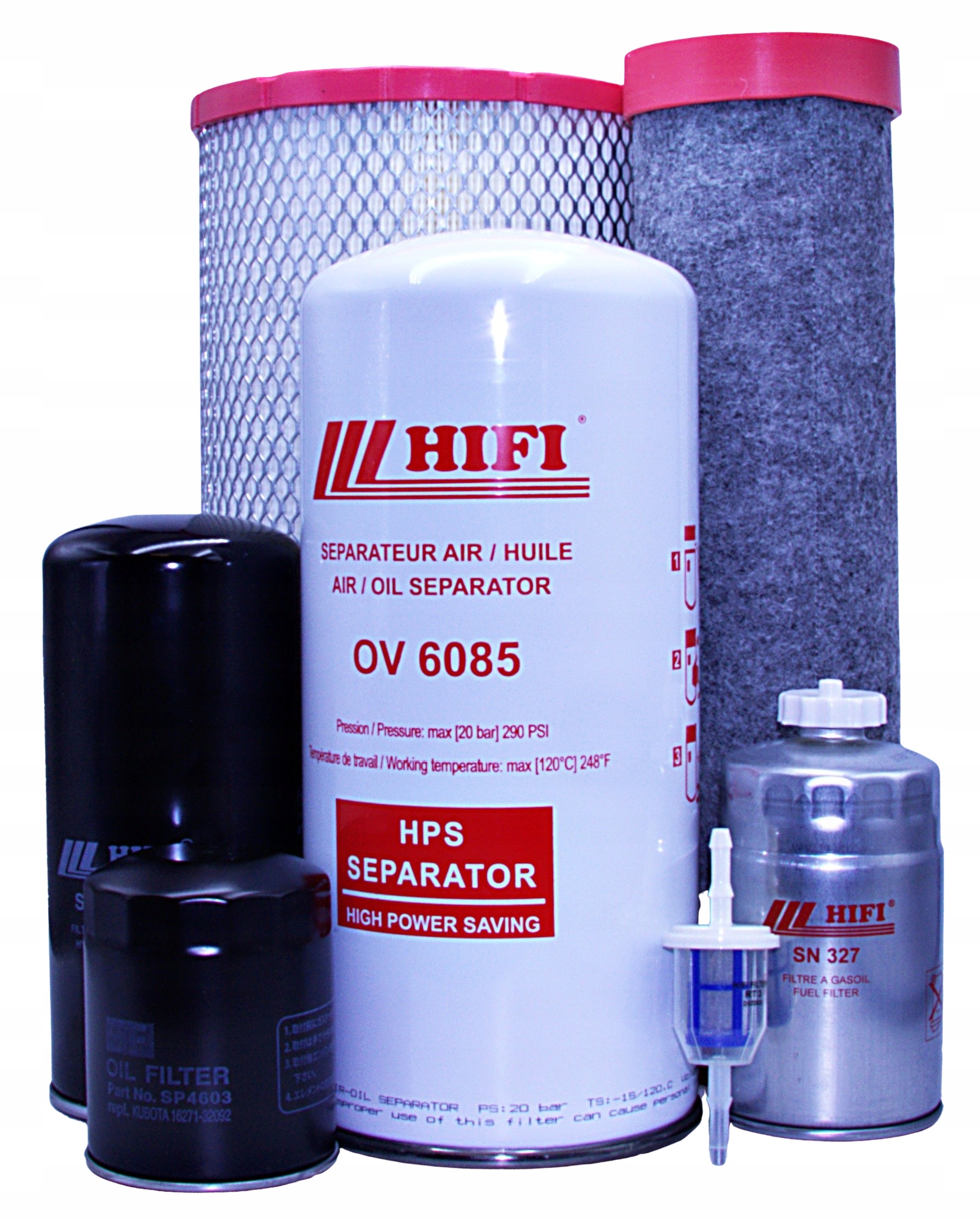 Filtry Atlas Copco Xas 87 Kd s motorem Kubota V1505D, rok výroby od roku 2015