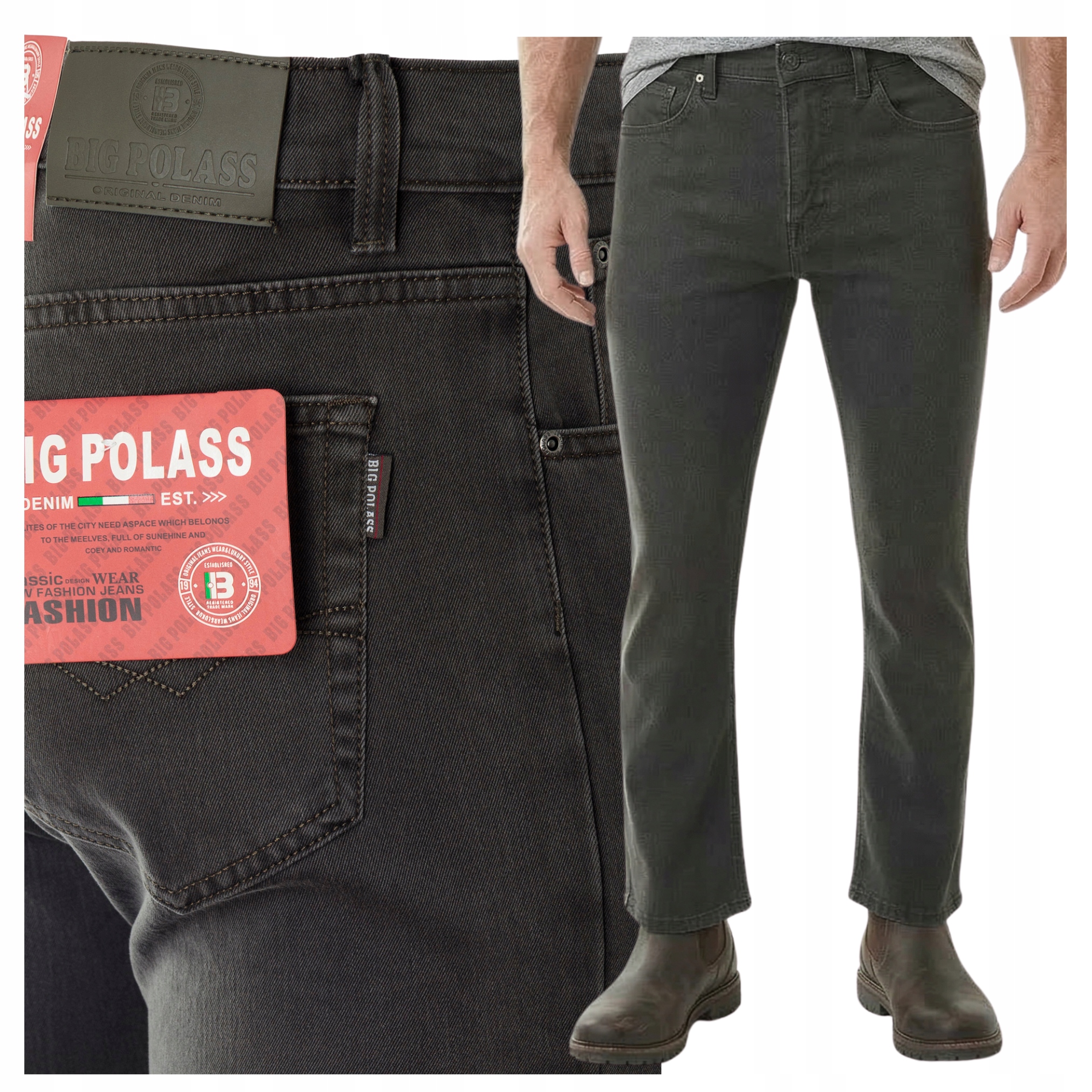 Spodnie Materiałowe Klasyczne Brązowe Casualowe Gładkie Roz. W33 L32