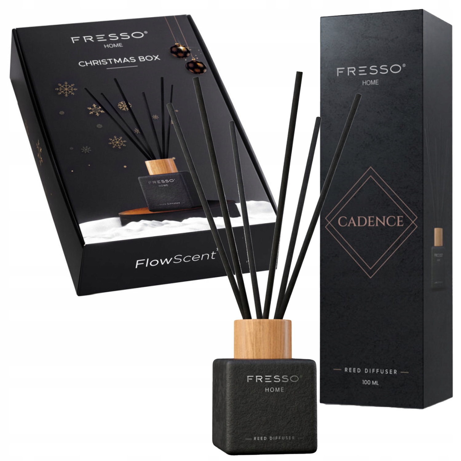 Levně Fresso Gift Box Christmas 2x Difuzér s vůní Cadence 100 ml tyčinky