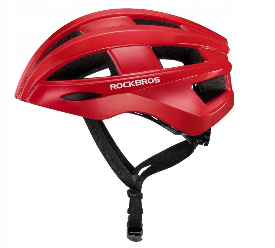 Cyklistická přilba Rockbros s namontovaným univerzálním světlem 55-60 cm, červená