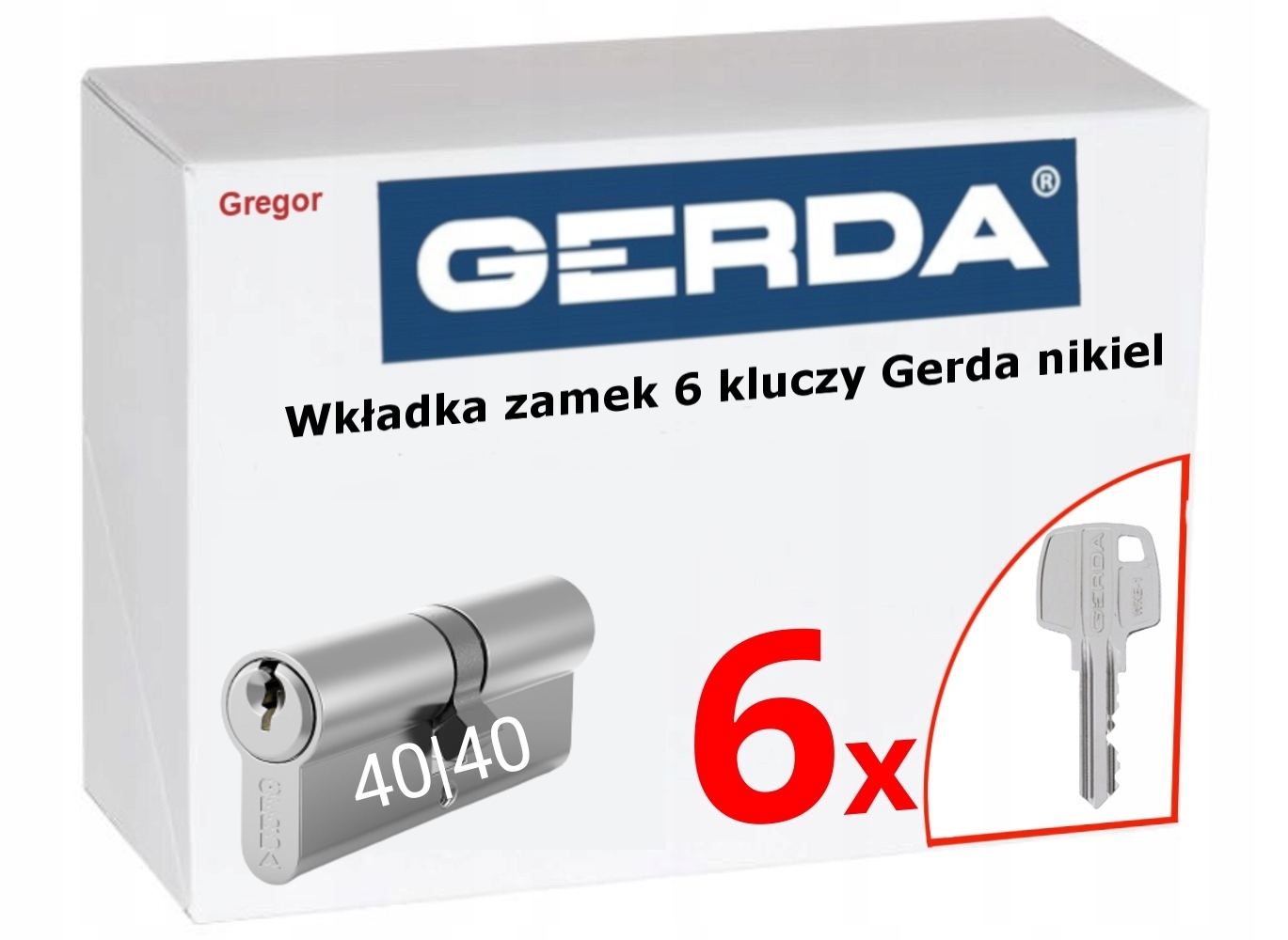 

Wkładka zamek 40/40 6 kluczy Gerda WKE1 nikiel