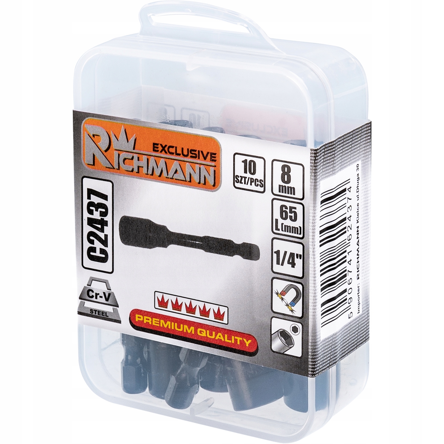 KLUCZYK MAGNETYCZNY UDAROWY FARMER NASADKA 8MM Mocowanie 1/4