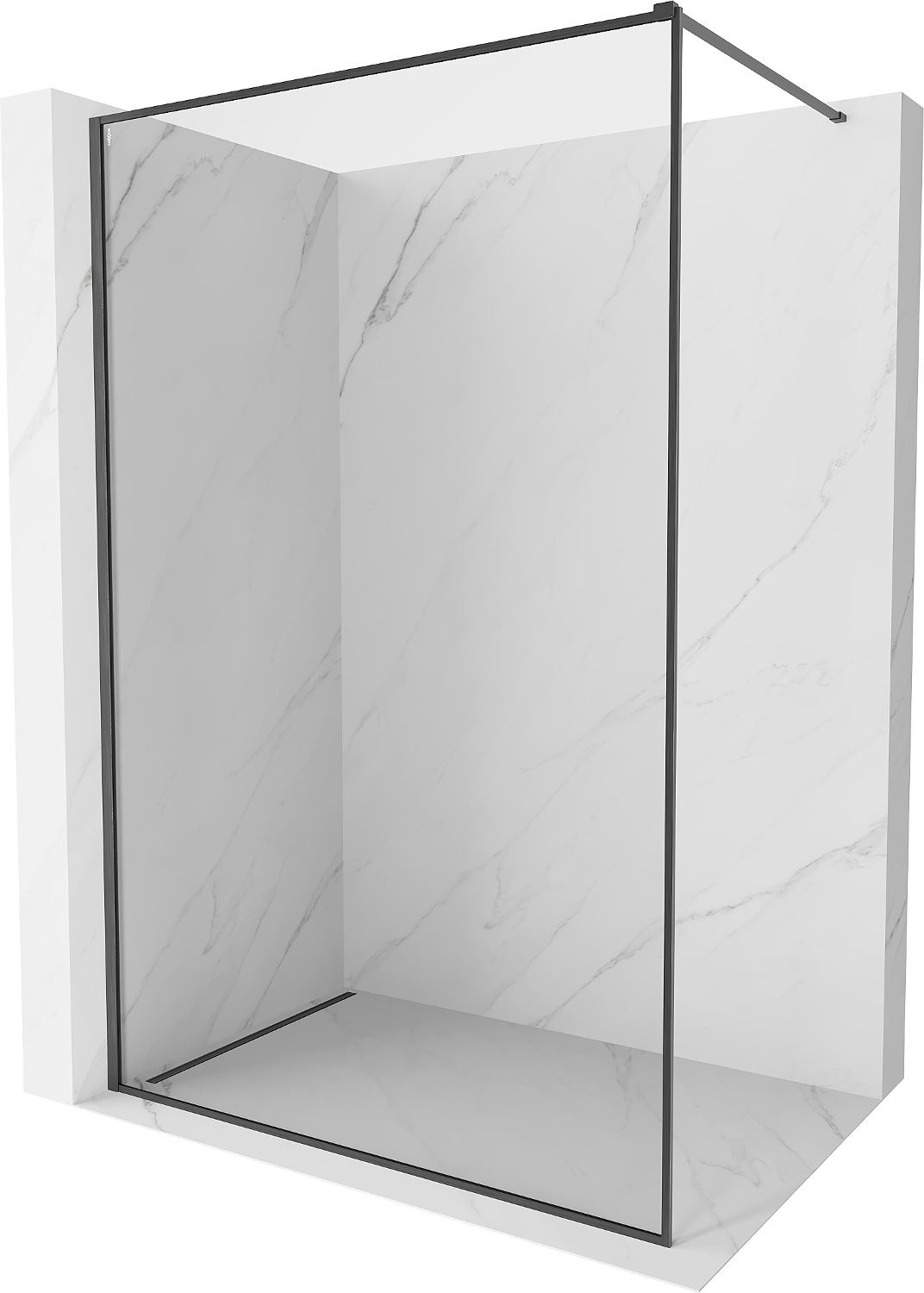 Mexen Kioto-F Walk-in Sprchová Stěna, 50x202 cm, 8mm, Gun Gray, Univerzální