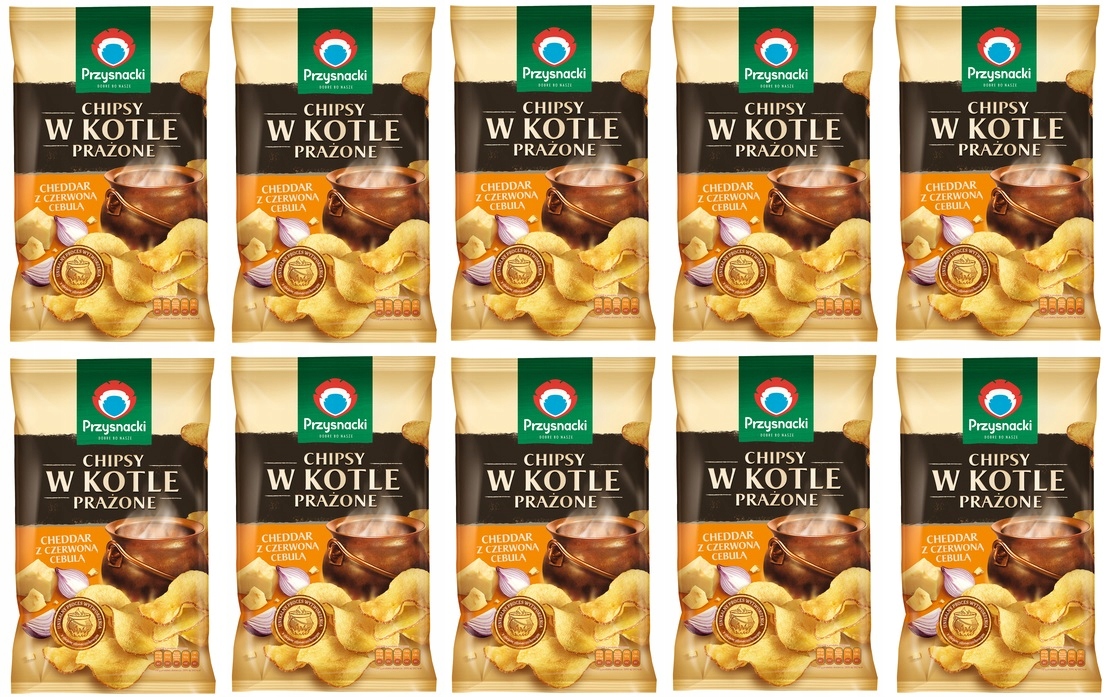 Levně 10x 125g Przysnacki Chipsy s příchutí sýru Cheddar Karton
