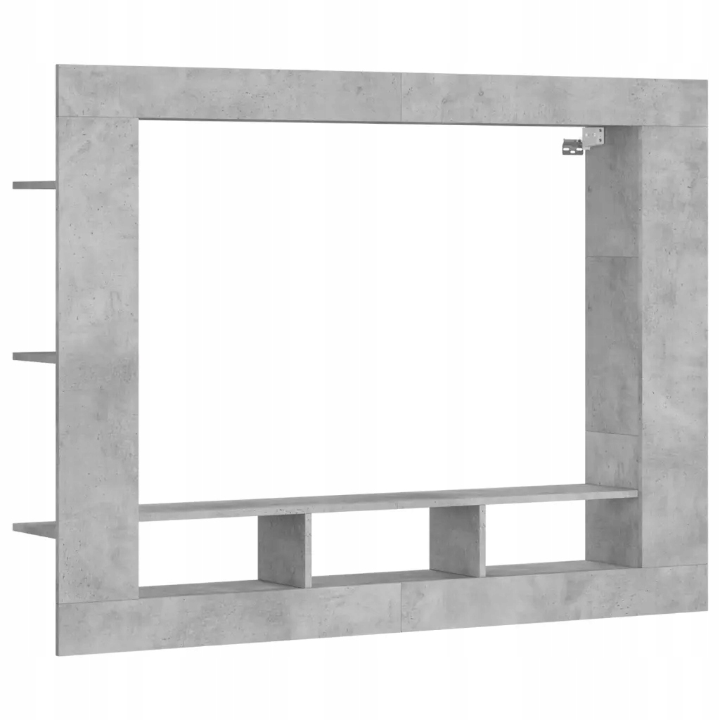 Závěsná Rtv skříňka z dřevěného materiálu, šedá barva betonu, 152x22x113