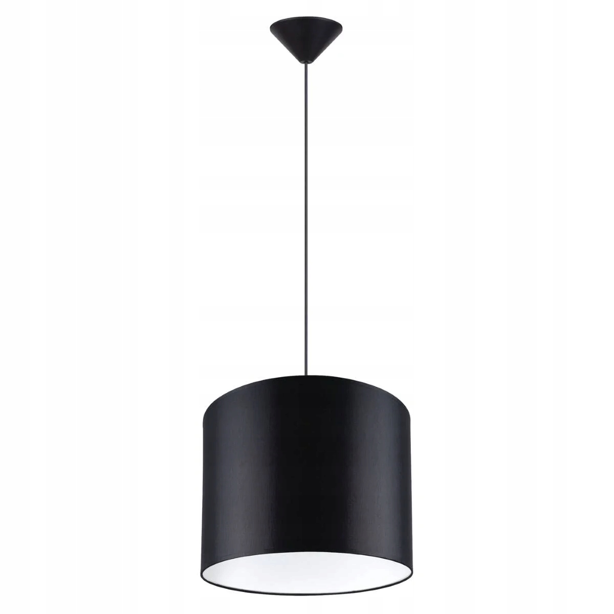 Závěsná lampa černá kulatá 30 cm s jídelním stínítkem nad stůl Sollux