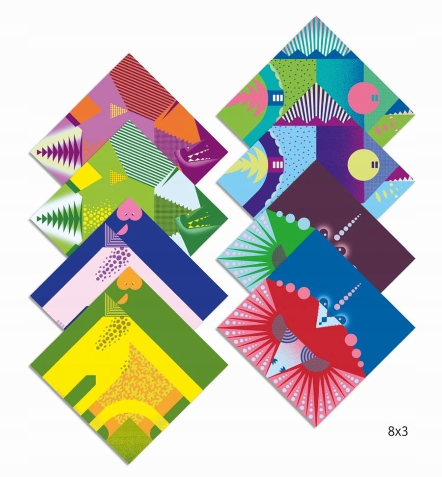 Origami Dinozaury 24 arkusze Djeco 6+ Płeć chłopcy dziewczynki