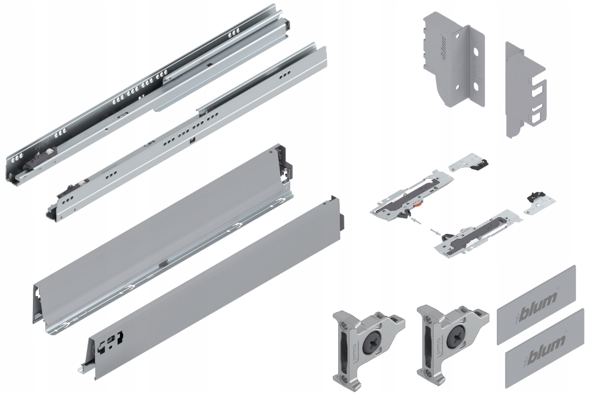 Blum Šuplík 650 Zásuvka nízká Tip-On M šedá