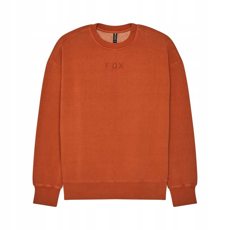 Mikina Fox Wordmark Oversized Fleece Crew Cognac M