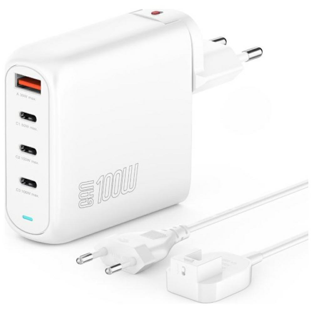 4smarts Flex Pro 100W nástenná Nabíjačka 3xUSB-C 1xUSB-A biela