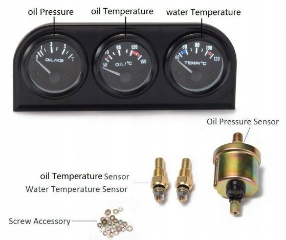 DP-ZE-209 - Часы X3 давление + температура масла и воды