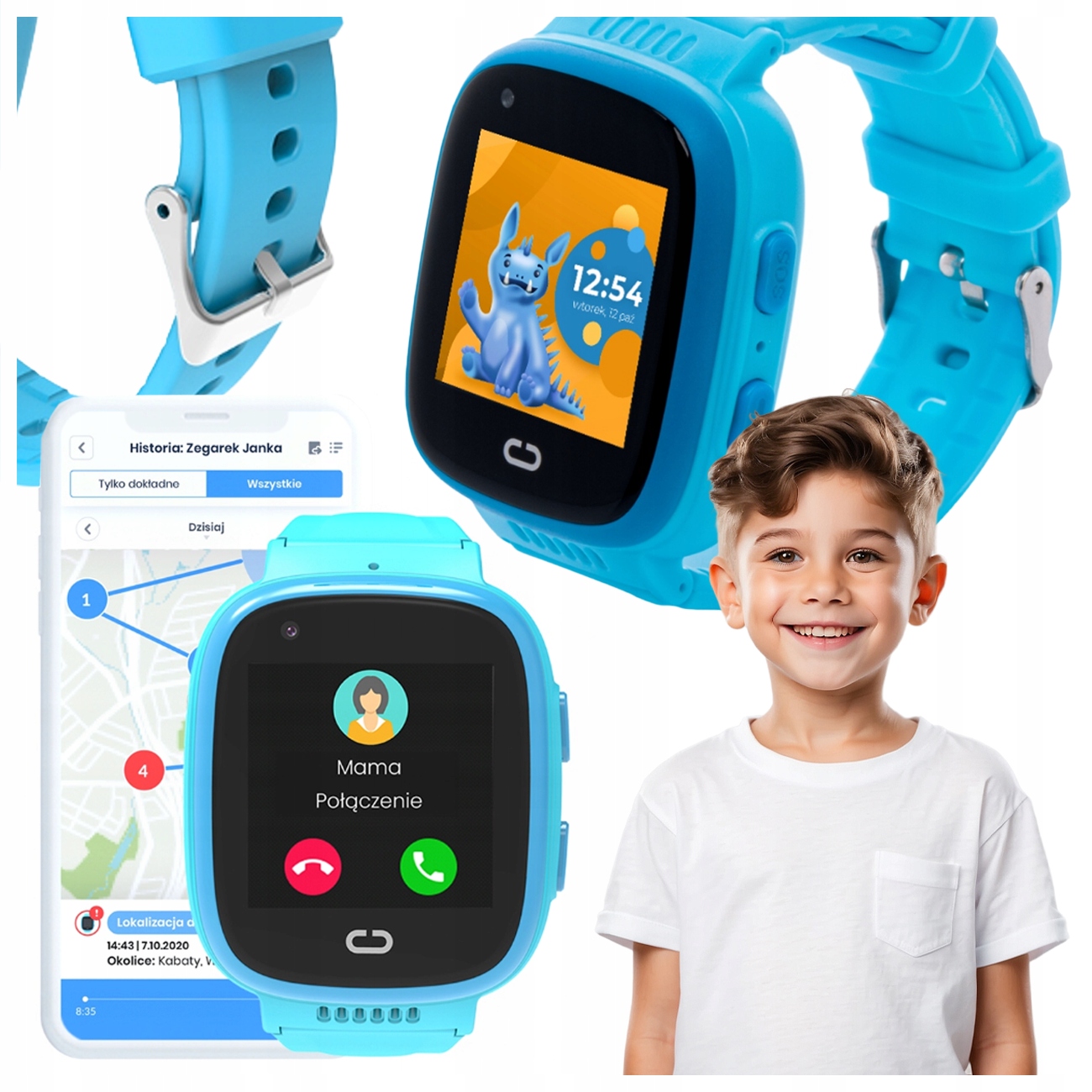 Smartwatch Zegarek Dla Dzieci Lokalizator Gps Funkcja Sos Rozmowy
