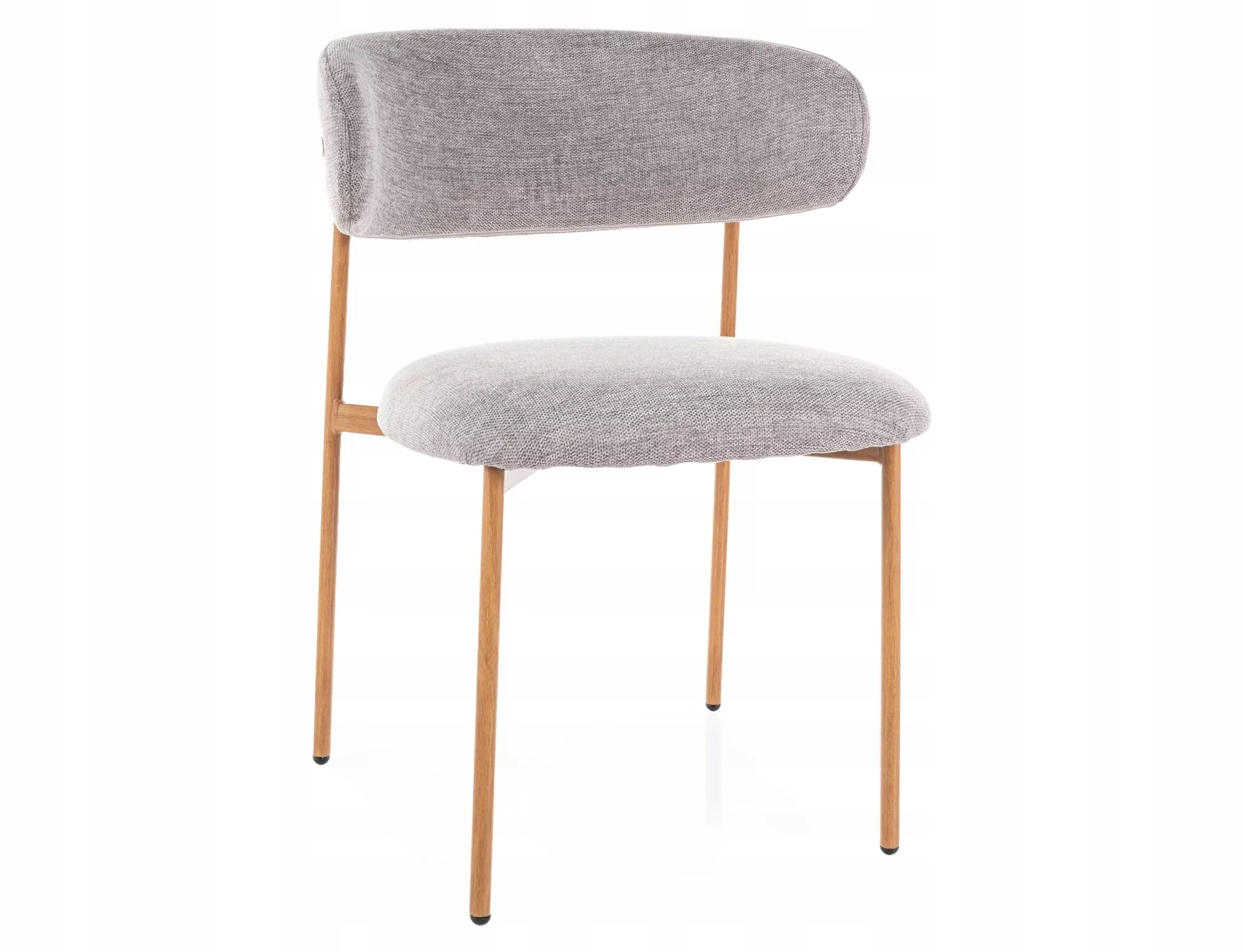 Kovová stolička Elton D Brego s kovovou konštrukciou, dub látka béžová, šedá 07