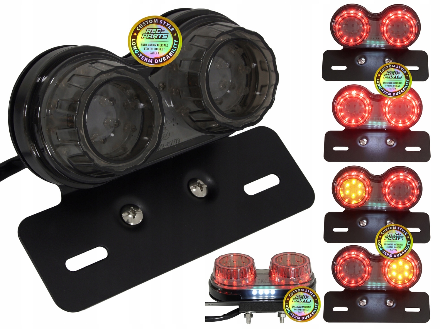 Zadná Led lampa 4v1 Univerzálna motocyklová Stop Smery Pozícia Tabuľa