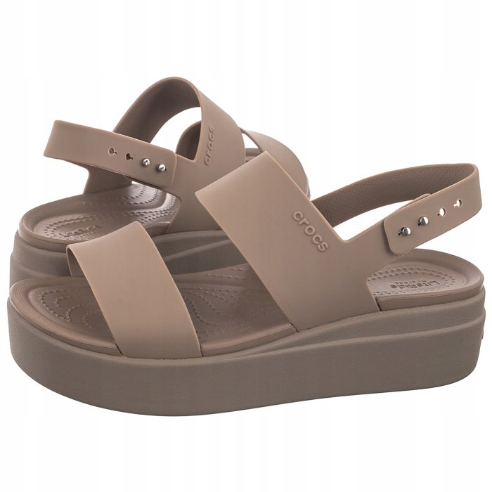 Dámské sandály na platformě Crocs Brooklyn Low Wedge Hnědé