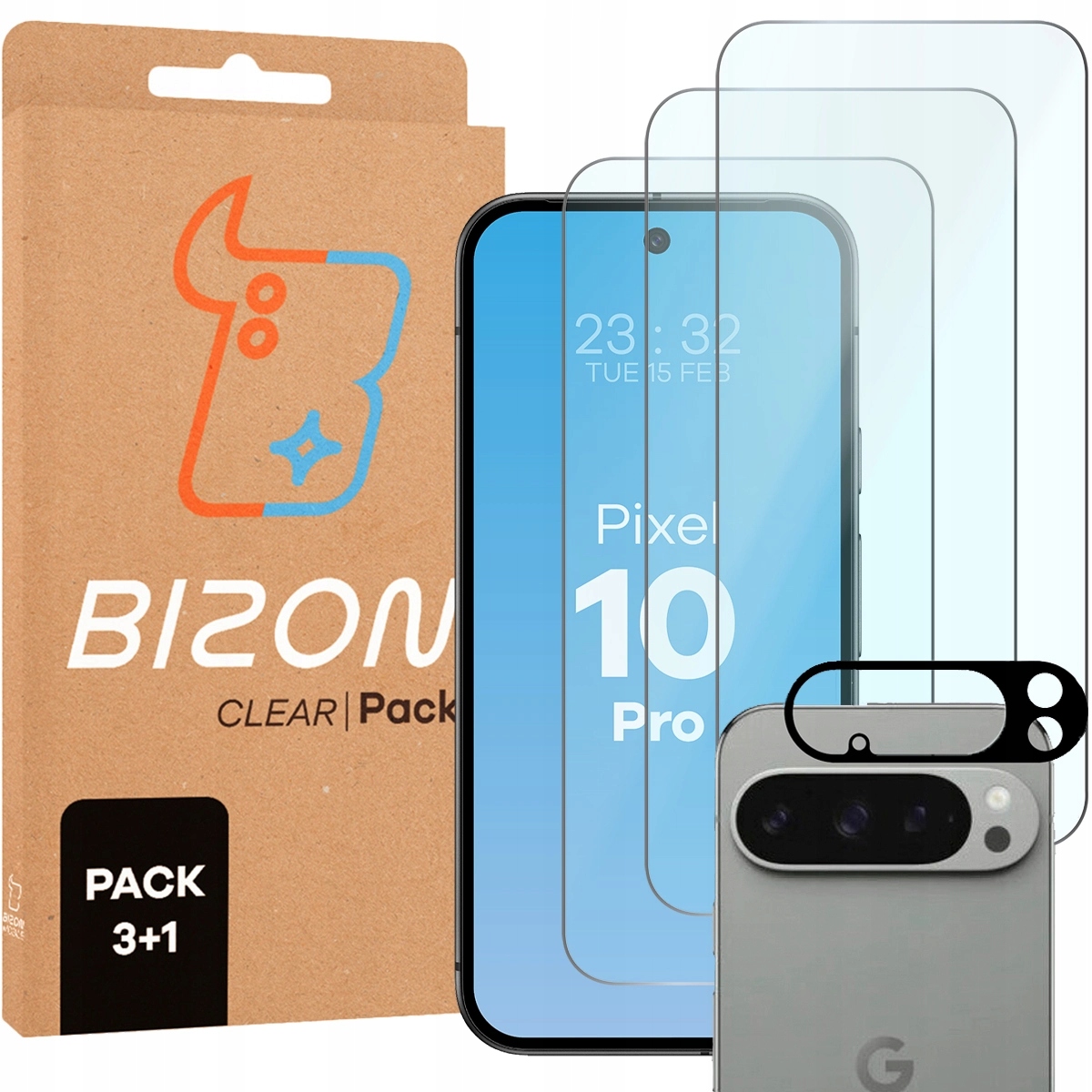 Bizon 3x Szkło hartowane + szybka na aparat Google Pixel 10 Pro