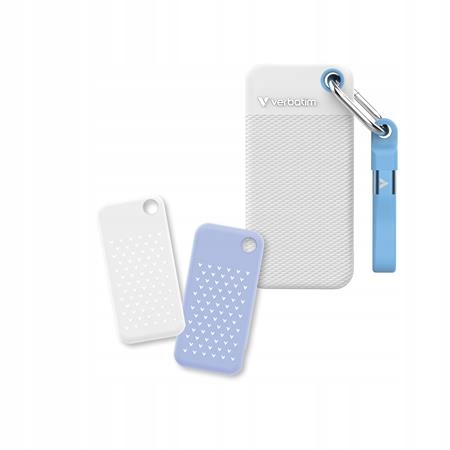 Verbatim Pocket Ssd 2TB, Usb-c 3.2 Gen 2, bílá/modrá 2x gumový obal
