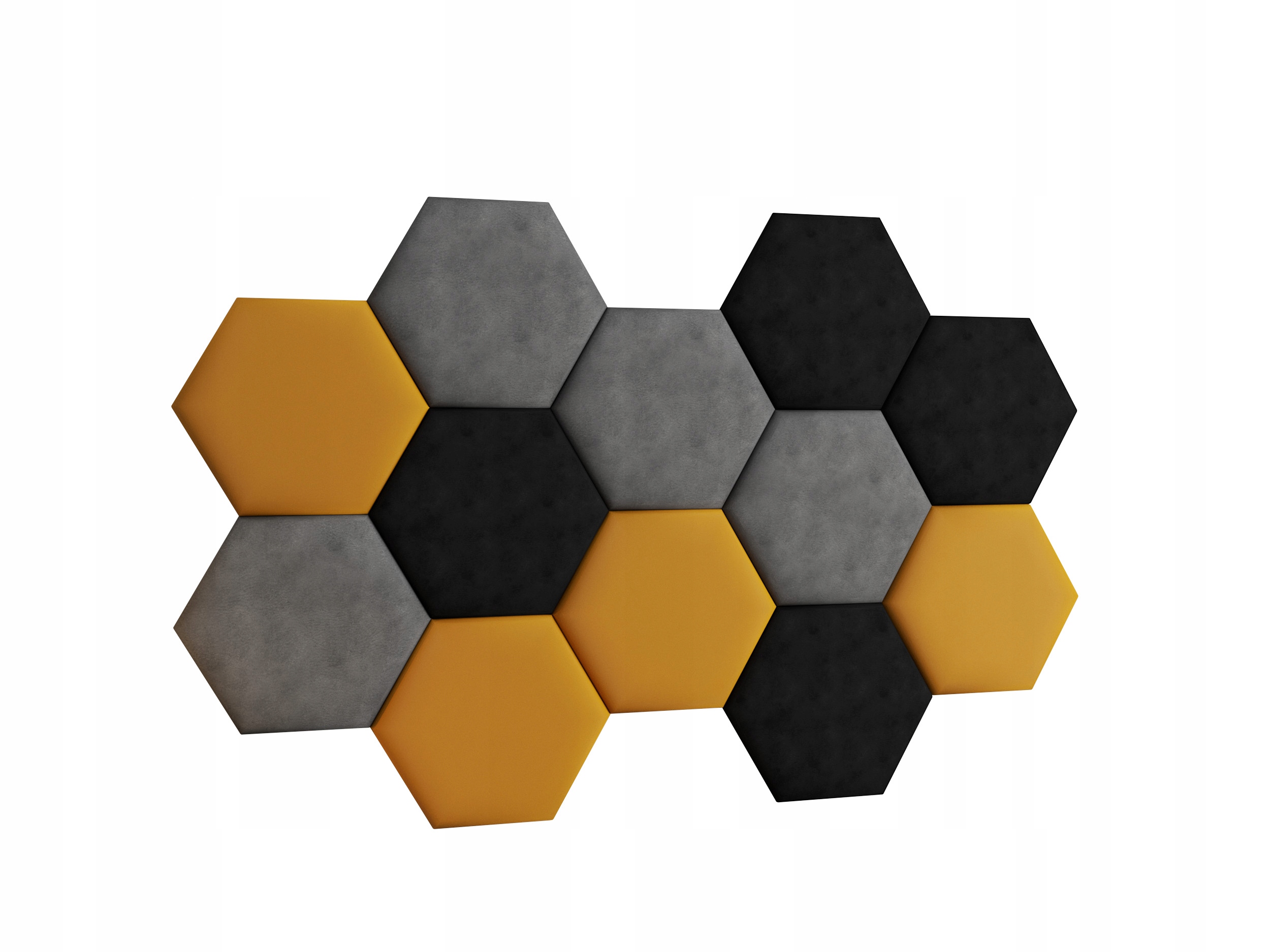 Čalúnené Panely Hexagon 30x26 Včelí Plást S Voštinou Sada 12 Kusov