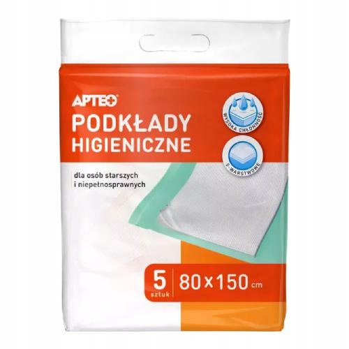 

Podkłady higieniczne 80 cm x 150cm Apteo, 5 sztuk