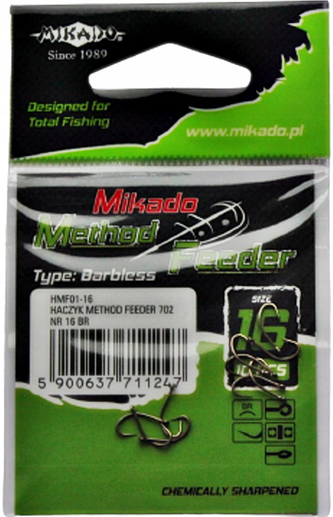 

Mikado Haczyki Method Feeder HMF01-16 Barbless.