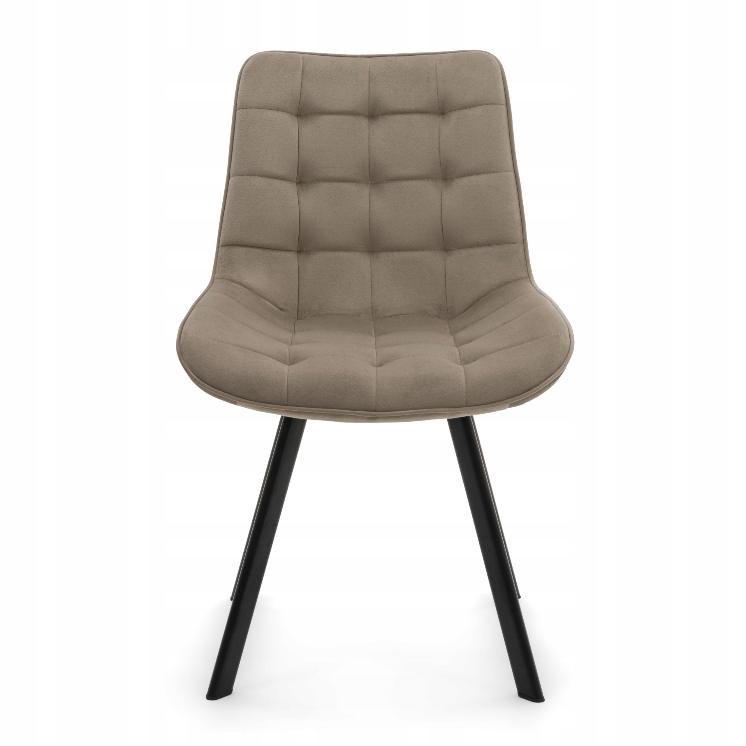 Krzesło Tapicerowane Welurowe Do Salonu Jadalni Glamour Tori Ciemnobeżowe