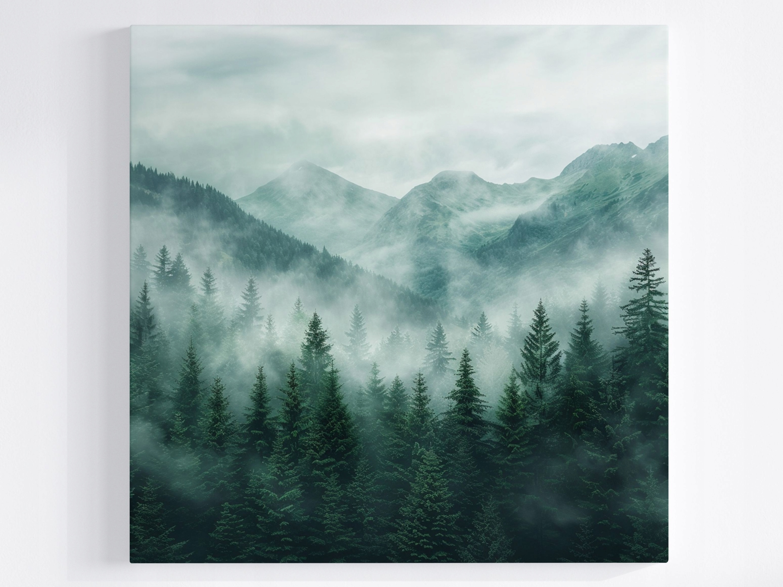 Obraz Na Plátně Canvas Horský Les Mlha Klid Tajemství Krajina 80x80