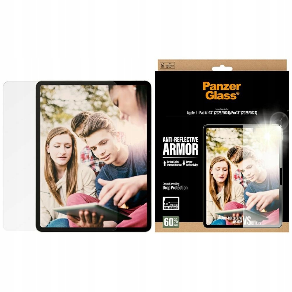 Tvrzené sklo PanzerGlass Ultra-Wide Fit Reflective Armor pro iPad Air 1