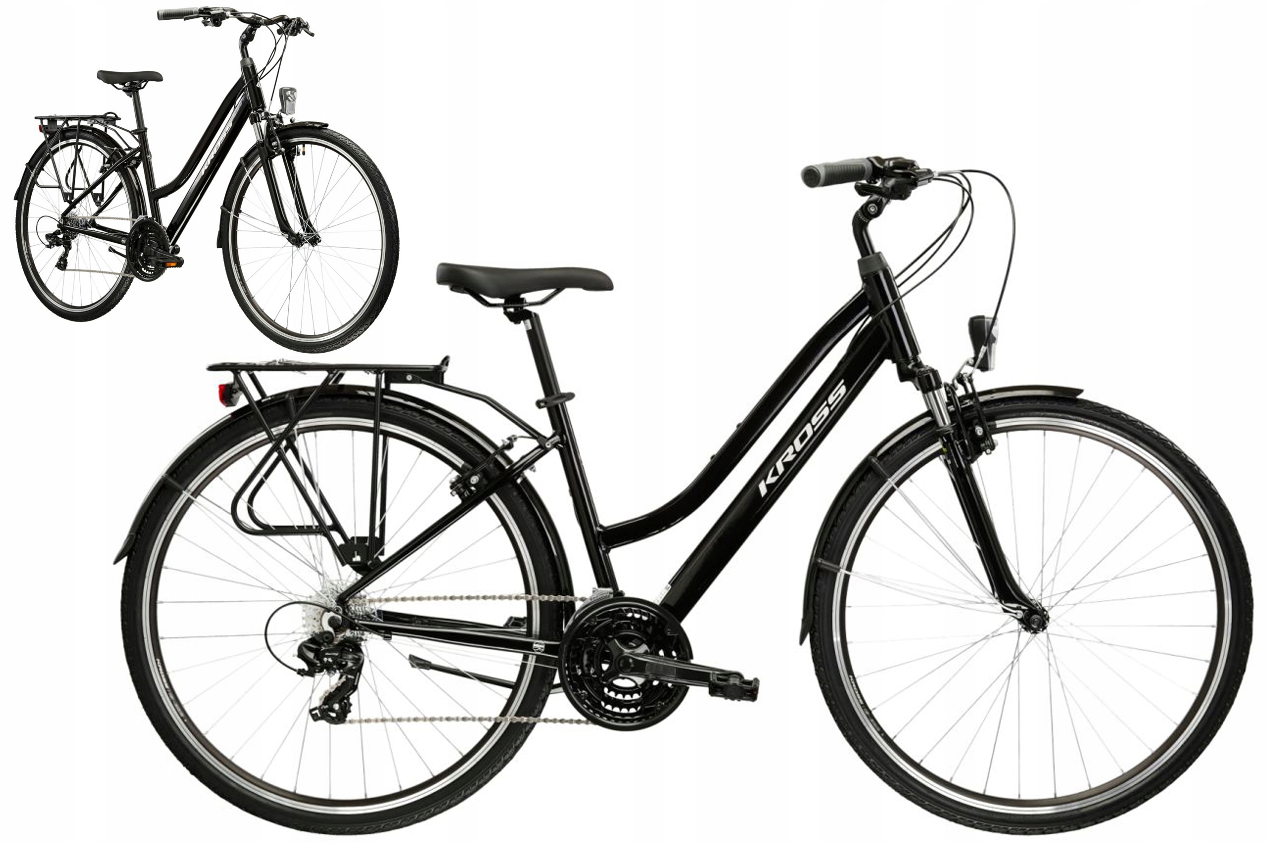 Rower trekkingowy 28" Kross Trans 1.0 rama M 17" czarny srebrny R25