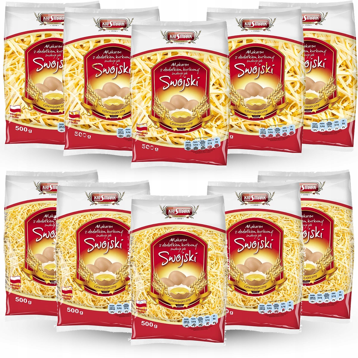 Levně 5 x Těstoviny Krajanka Tenká 2 mm 5 x Těstoviny Krajanka 9 mm Swojski 500 g