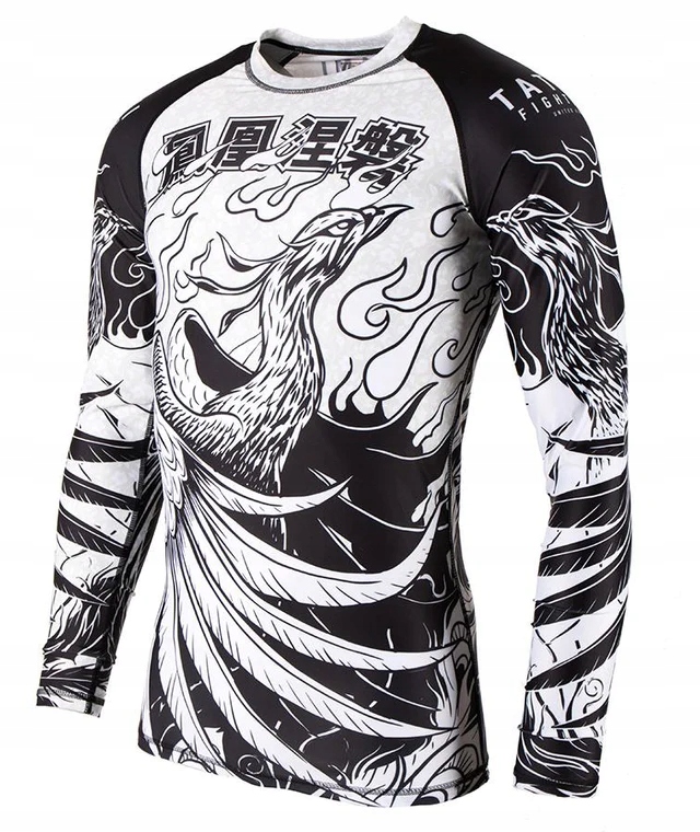 Rashguard Męski Długi rękaw BJJ MMA Tatami Phoenix Rising