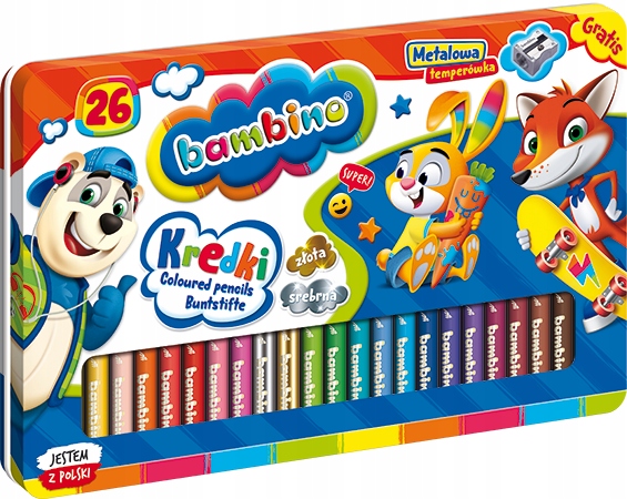 

Kredki Drewniane bambino W Pudełku Metalowym