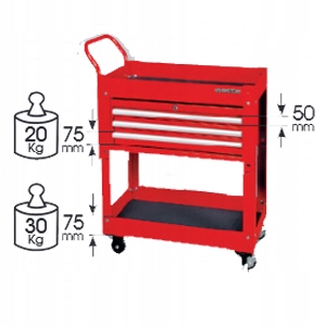 Dílenský Vozík 3 Zásuvky, Pracovní Deska, 1 Polic