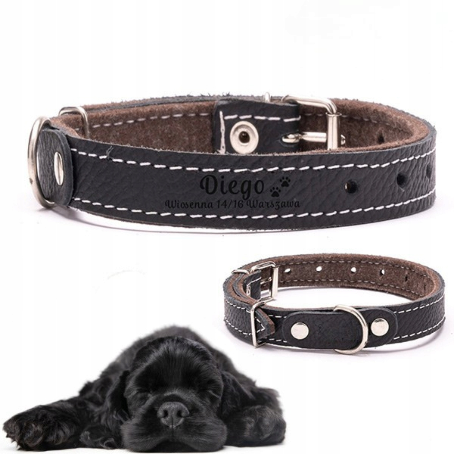 Levně Kožený obojek pro psa s gravírovaným jménem Bonus Dogeste M