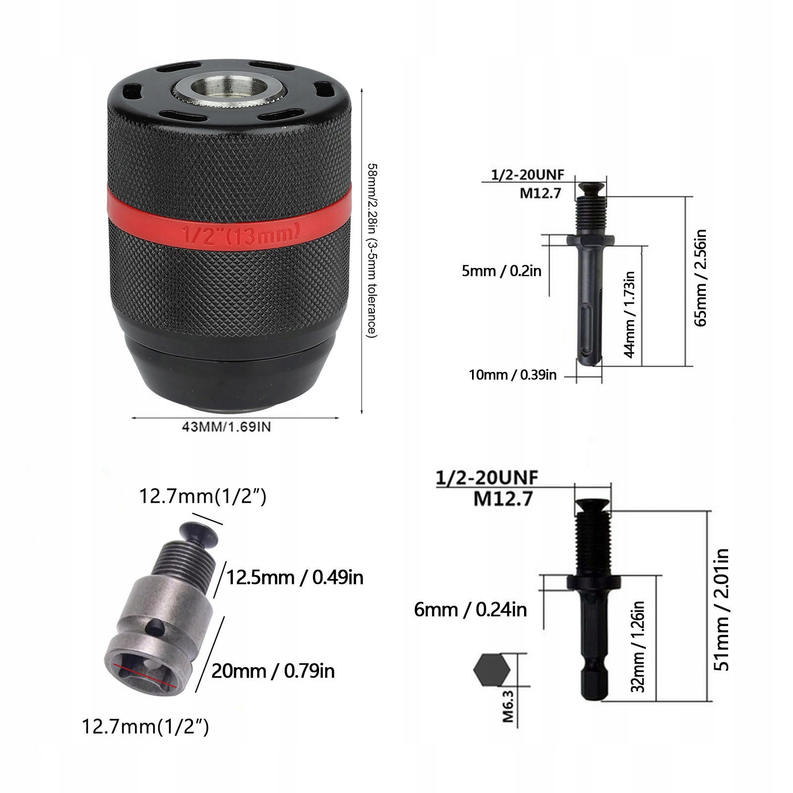 UCHWYT WIERTARSKI ADAPTER SDS WIERTARKI 1/2 Stan opakowania oryginalne