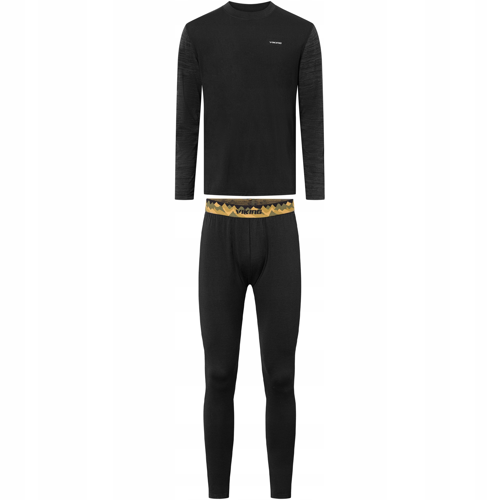 Pánské termoaktivní spodní prádlo Viking Novena komplet s vlnou Merino černá M