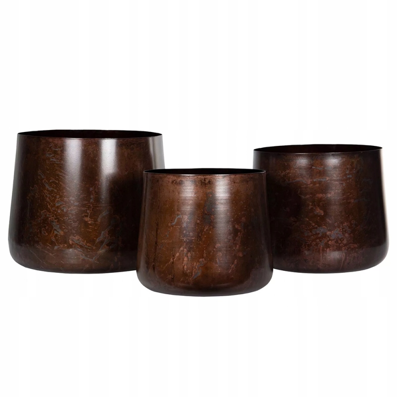 Obal Na Kvetináč Na Kvetináč Na Palmu Podlahový Veľký Loft 30 cm Loft Bronzový 3 ks