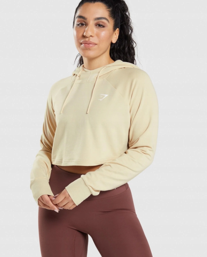 GYMSHARK DAMSKA BEŻOWA SPORTOWA BLUZA Z KAPTUREM XS 0Z7E6_C*