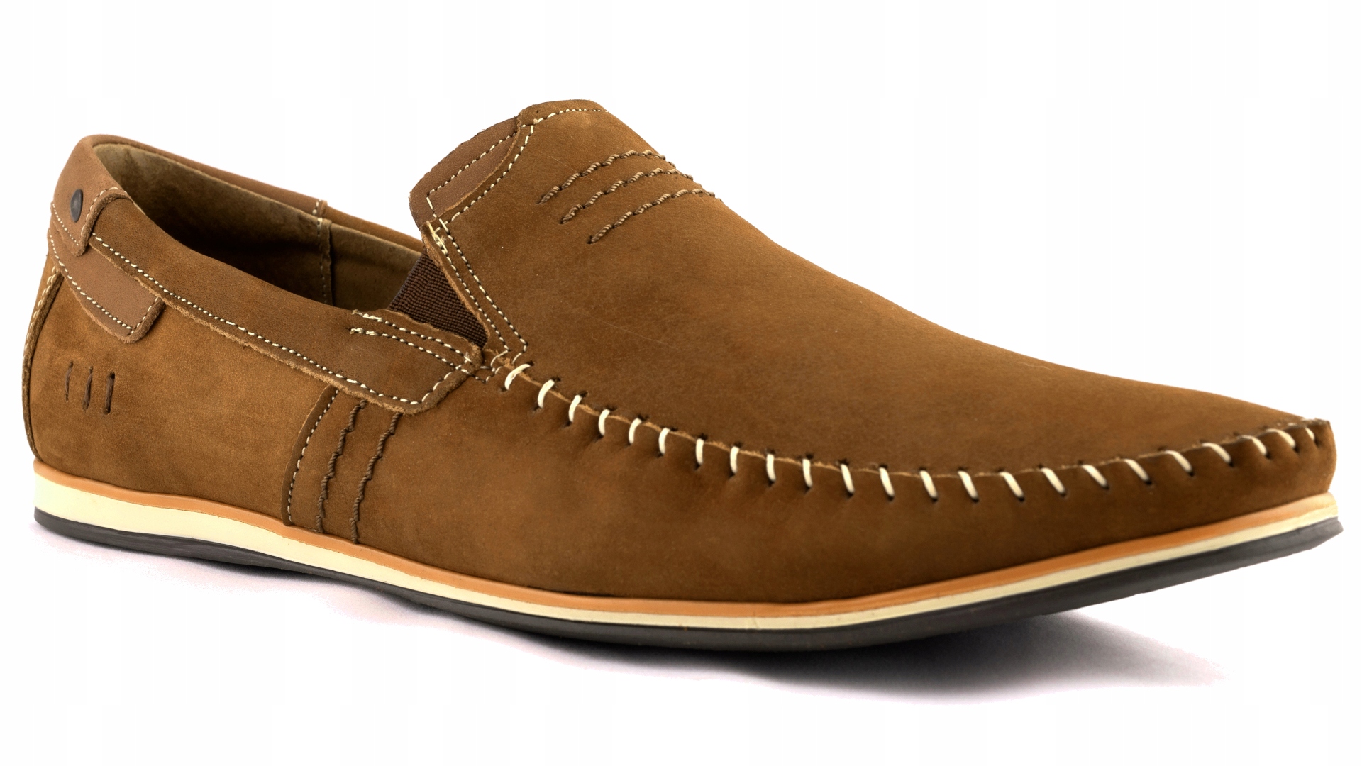 

Mokasyny męskie Polskie buty skórzane brązowe 41