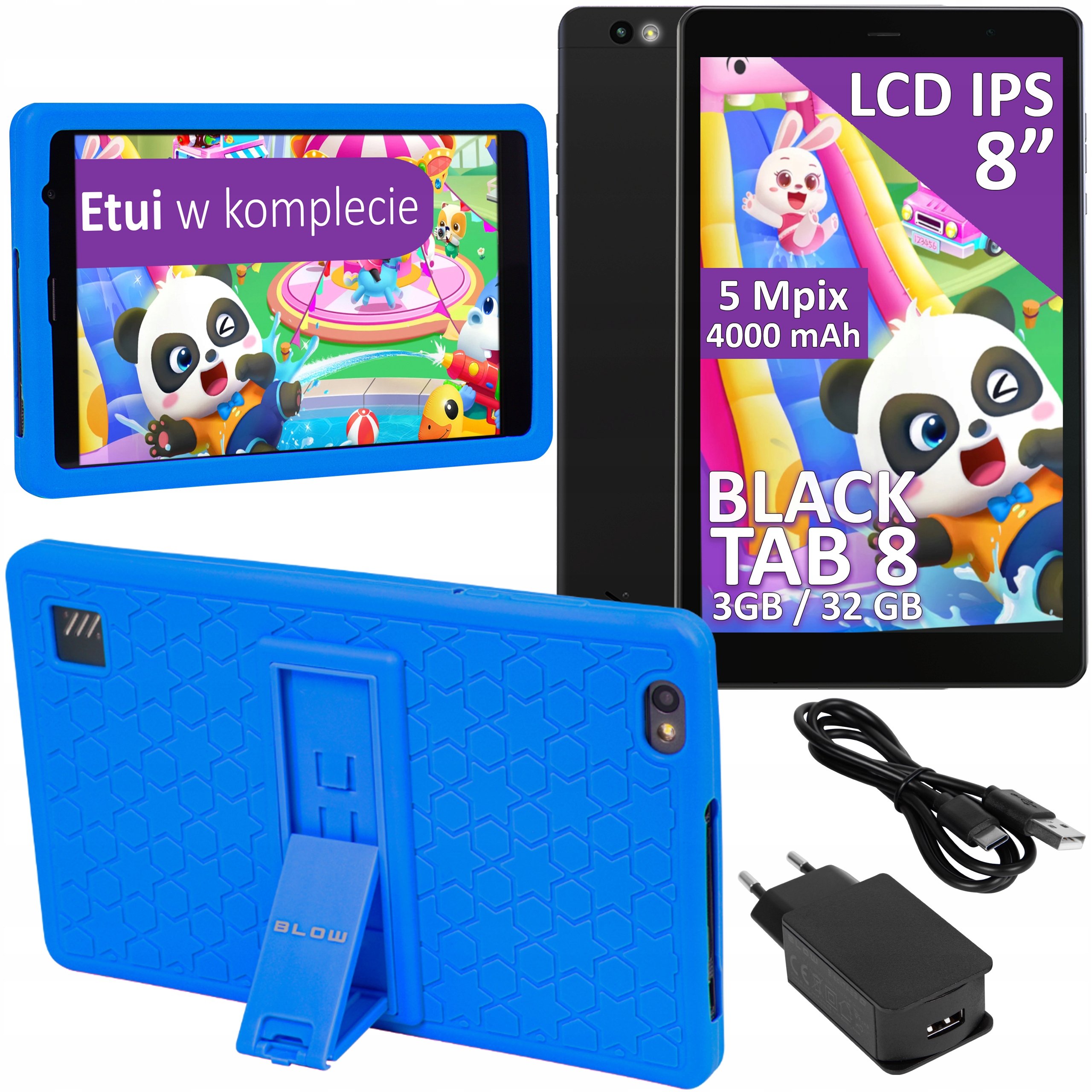 Tablet Android 8" Lte 3/32GB 4000mAh Wifi Gps Sim Nabíjačka Čierna Puzdro