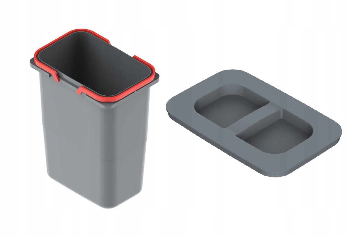 

Kosz na śmieci 7l czerwone uchwyty +pokrywa Rejs