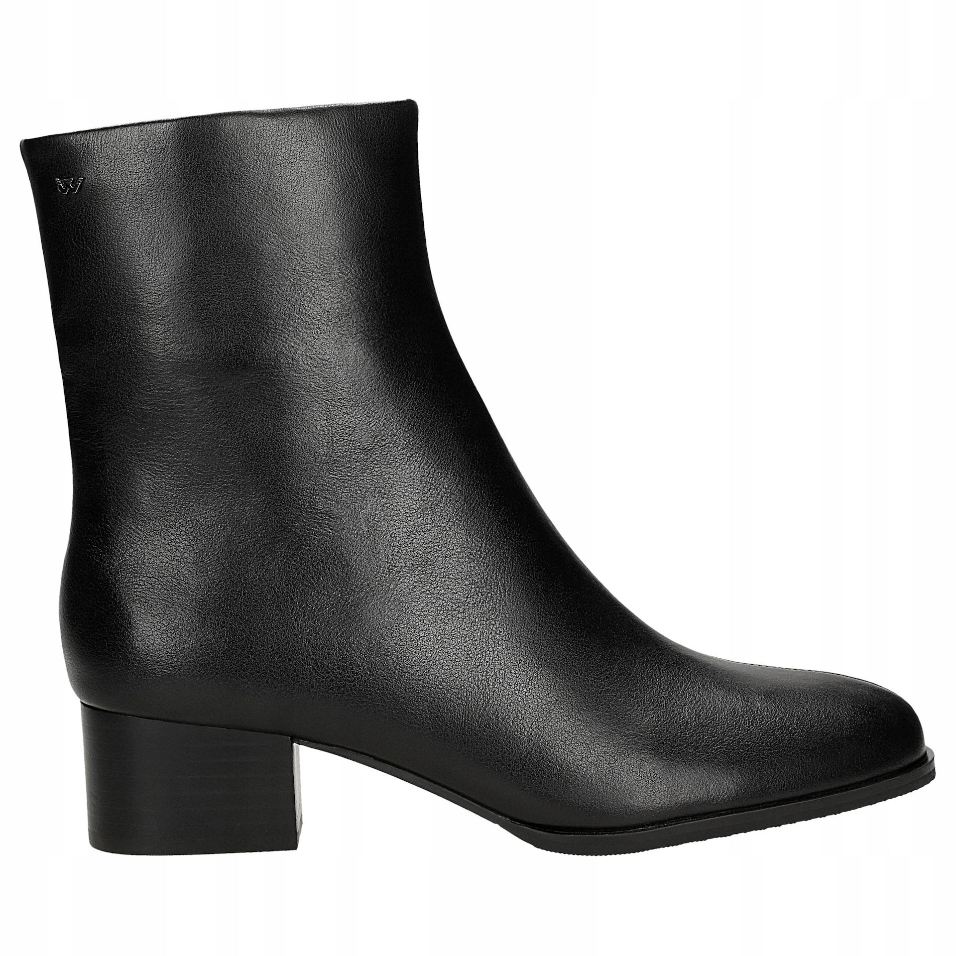 Černé kožené kotníkové kotníkové boty s nízkým podpatkem vel. 38